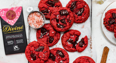 Divine’s Red Velvet Chocolate Chip Cookies