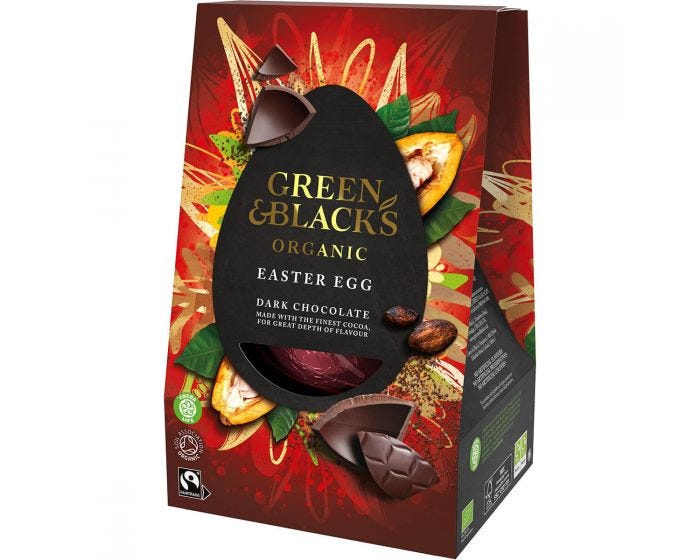 Green & Blacks organic dark chocolate easter egg