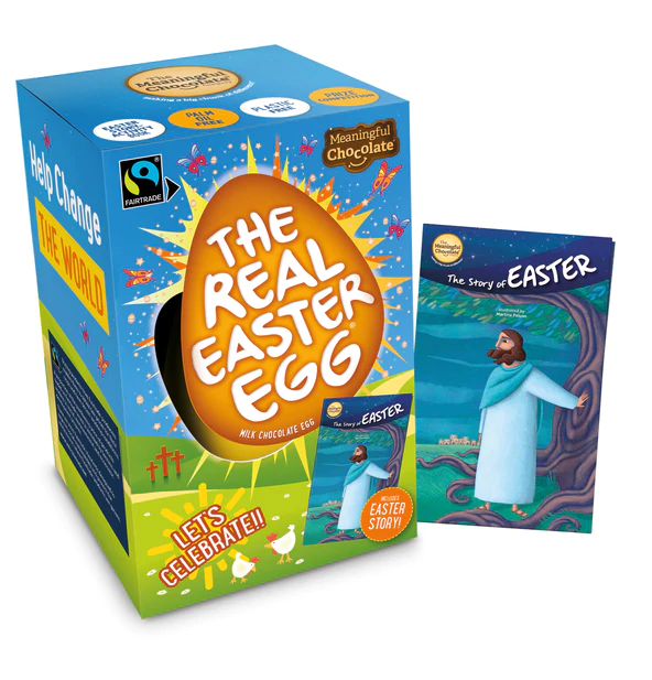 A packaged Easter egg box with a booklet