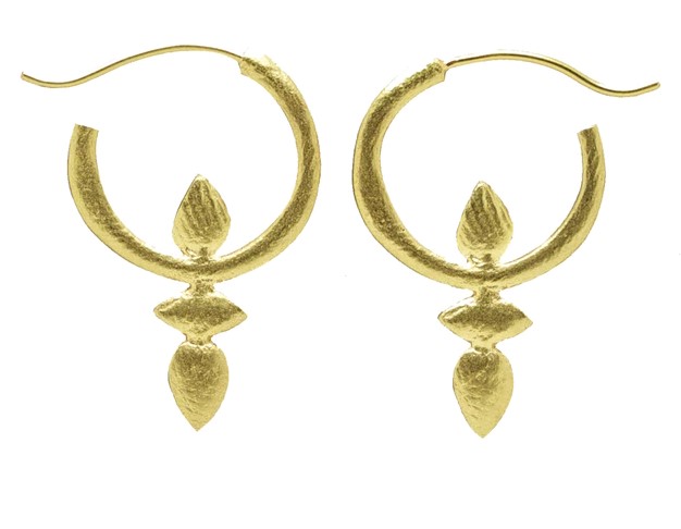 pair of Wright and Teague Senrengetti Fairtrade gold earrings