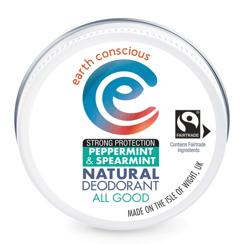 a tin of Earth Conscious contain a Fairtrade deodorant