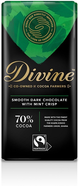 Divine Dark Chocolate with Mint Crisp bar