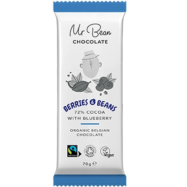 Mr Bean Chocolate Berries & Beans Dark Chocolate with Blueberry 