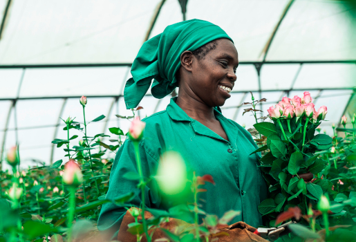 Grace Mwagi, lower worker at Karen Roses, Kenya.