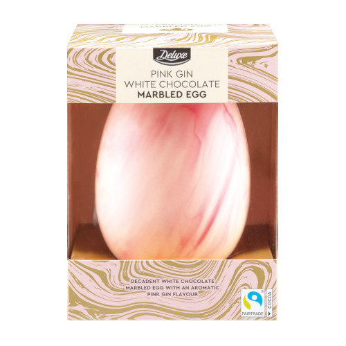 Lidl Deluxe Pink Gin White Chocolate Marbled Egg