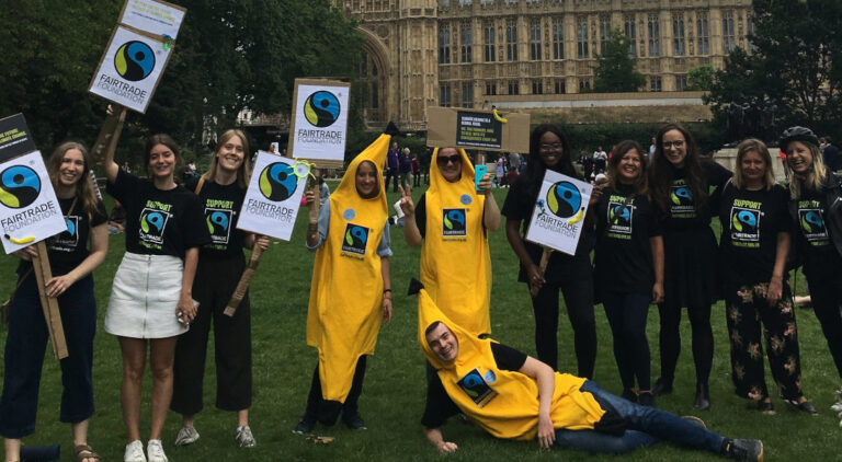 Fairtrade climate justice protest parliament