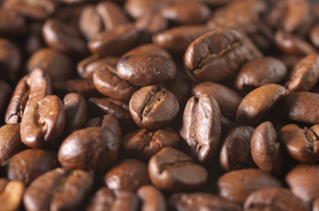 close-up of coffee beans