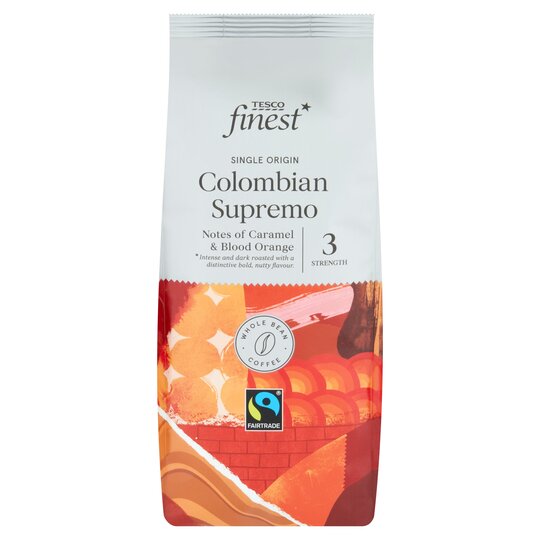 A packed of Tesco Fairtrade Colombian Coffee