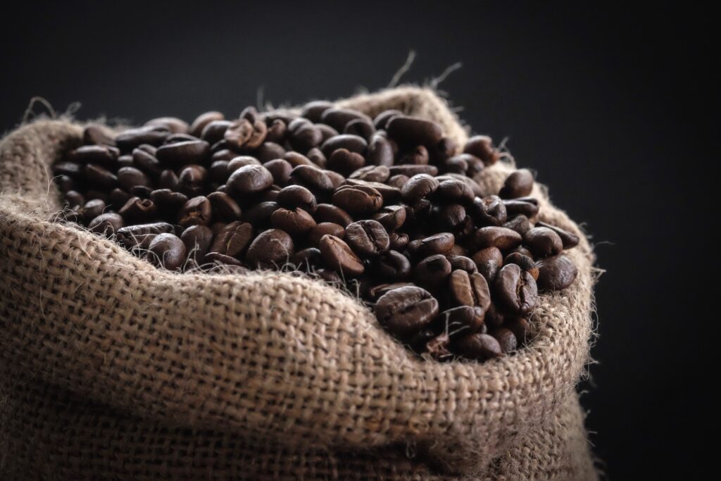 A sack of coffee beans